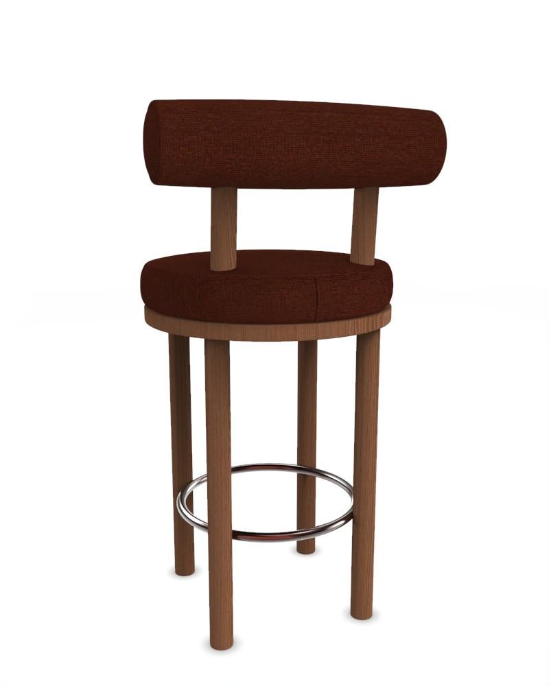 Collector Modern Moca Bar Chair Upholstered in Wood Fabric and Oak by Studio Rig In New Condition For Sale In Castelo da Maia, PT