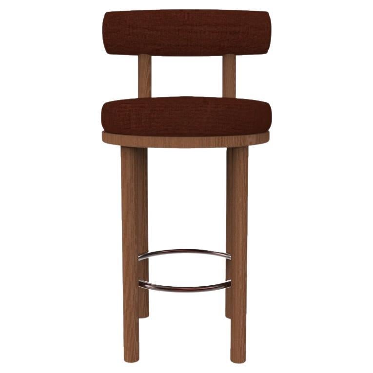 Collector Modern Moca Bar Chair Upholstered in Wood Fabric and Oak by Studio Rig For Sale