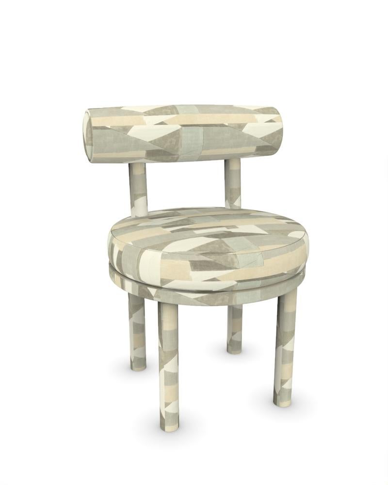 Portuguese Collector Modern Moca Chair Fully Upholstered in Alabaster Fabric by Studio Rig  For Sale