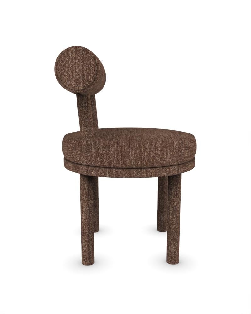 Portuguese Collector Modern Moca Chair Fully Upholstered in Brown Fabric by Studio Rig  For Sale