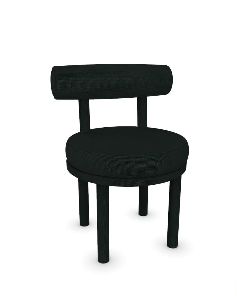 Portuguese Collector Modern Moca Chair Fully Upholstered in Midnight Fabric by Studio Rig  For Sale
