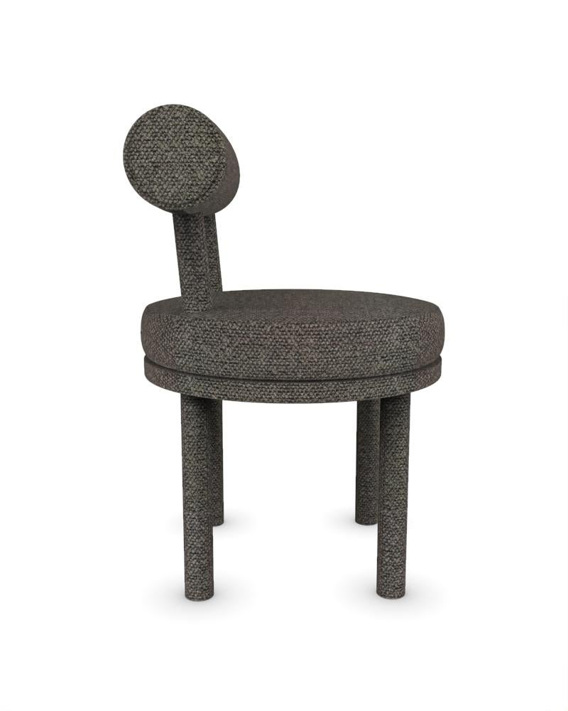 Portuguese Collector Modern Moca Chair Fully Upholstered in Safire 02 Fabric by Studio Rig  For Sale