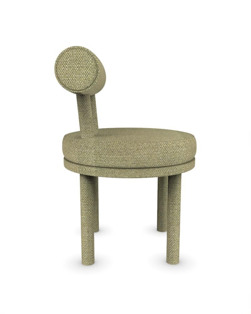 Portuguese Collector Modern Moca Chair Fully Upholstered in Safire 05 Fabric by Studio Rig  For Sale