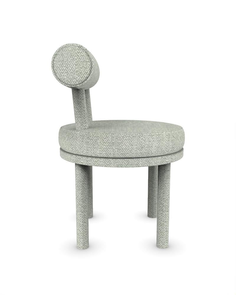 Portuguese Collector Modern Moca Chair Fully Upholstered in Safire 06 Fabric by Studio Rig  For Sale