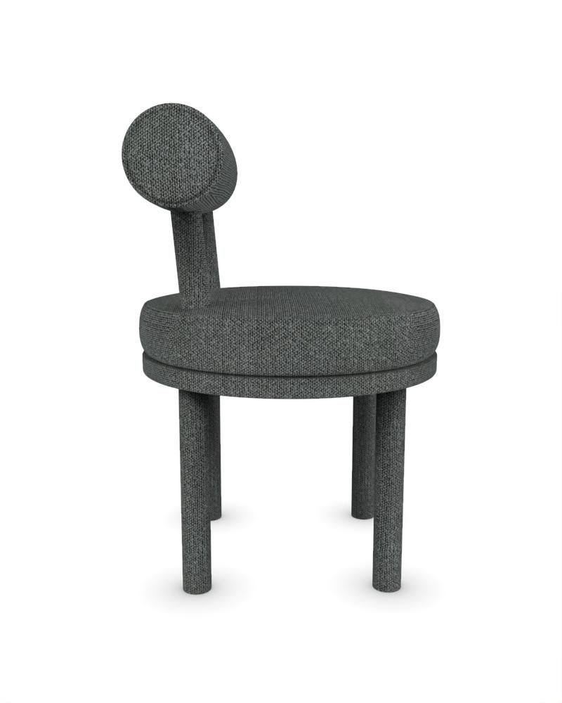 Portuguese Collector Modern Moca Chair Fully Upholstered in Safire 09 Fabric by Studio Rig  For Sale