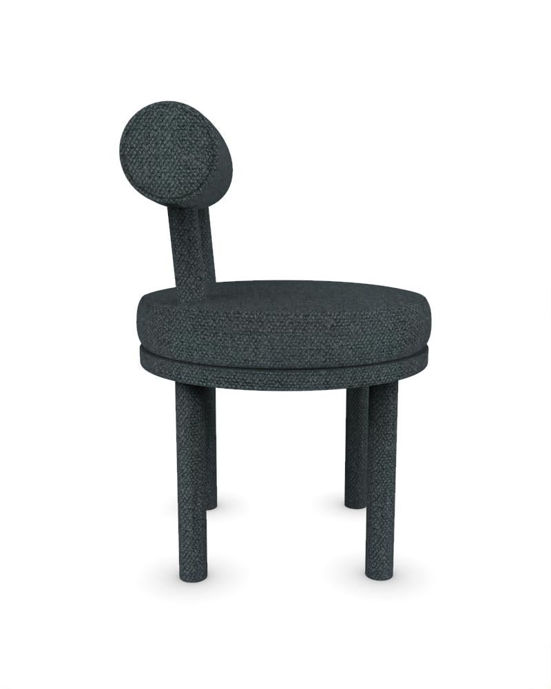 Portuguese Collector Modern Moca Chair Fully Upholstered in Safire 10 Fabric by Studio Rig  For Sale