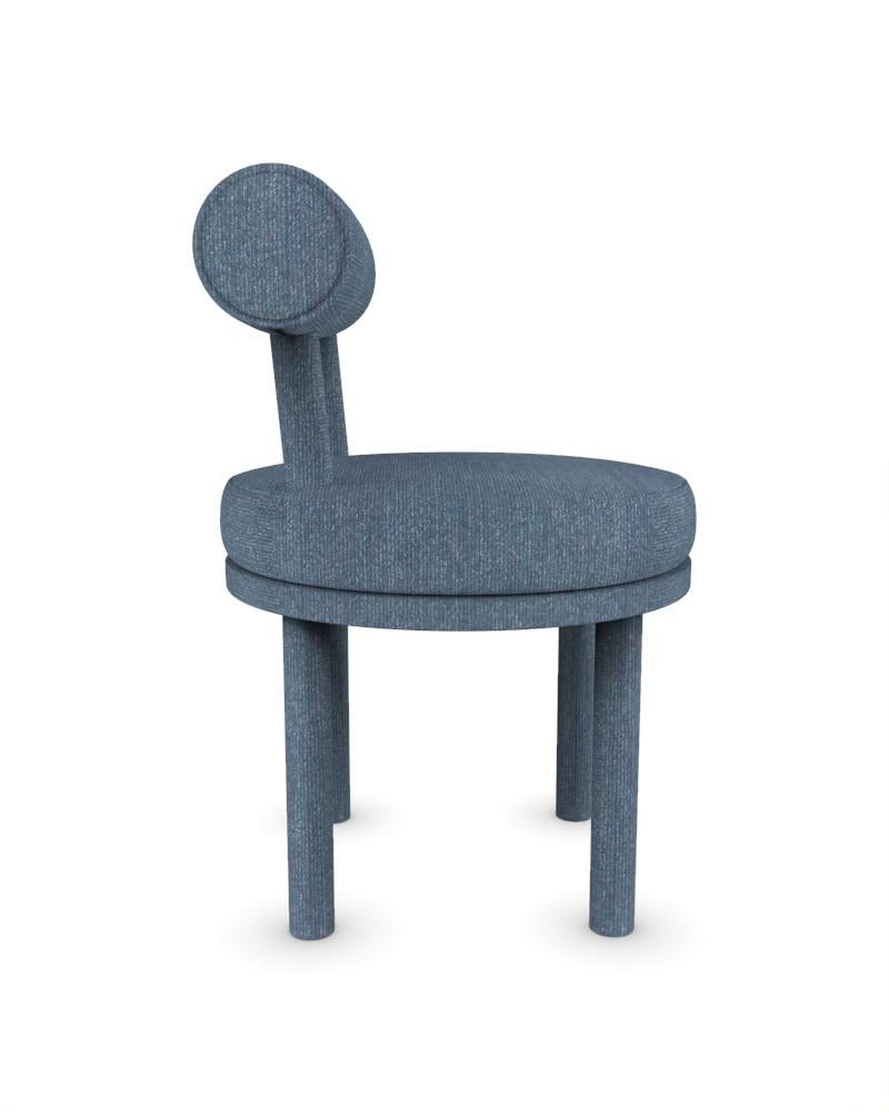 Portuguese Collector Modern Moca Chair Fully Upholstered in Seafoam Fabric by Studio Rig  For Sale