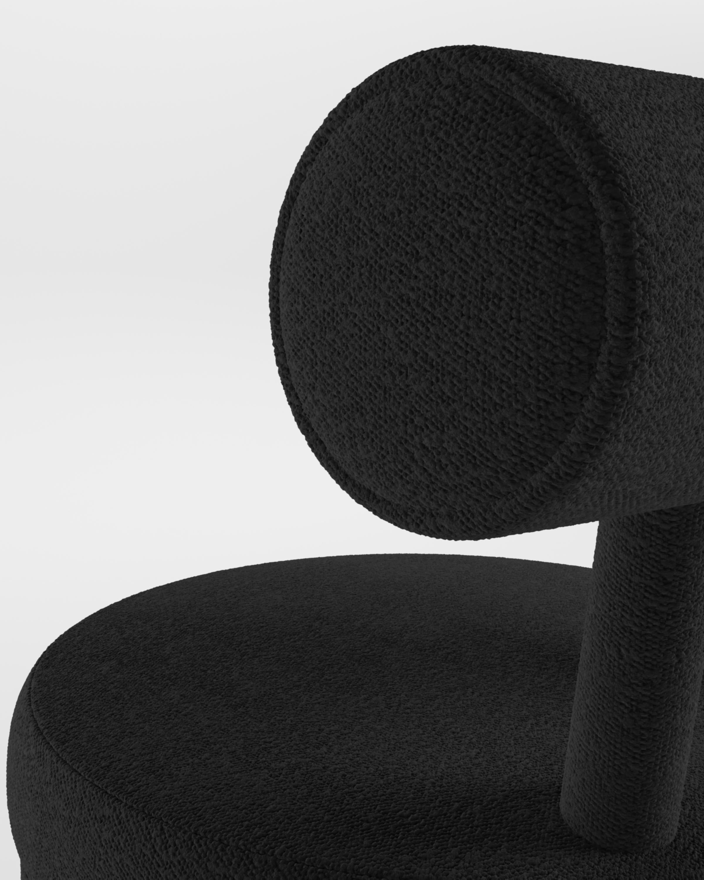 Collector Modern Moca Chair in Bouclé Black by Studio Rig In New Condition For Sale In Castelo da Maia, PT