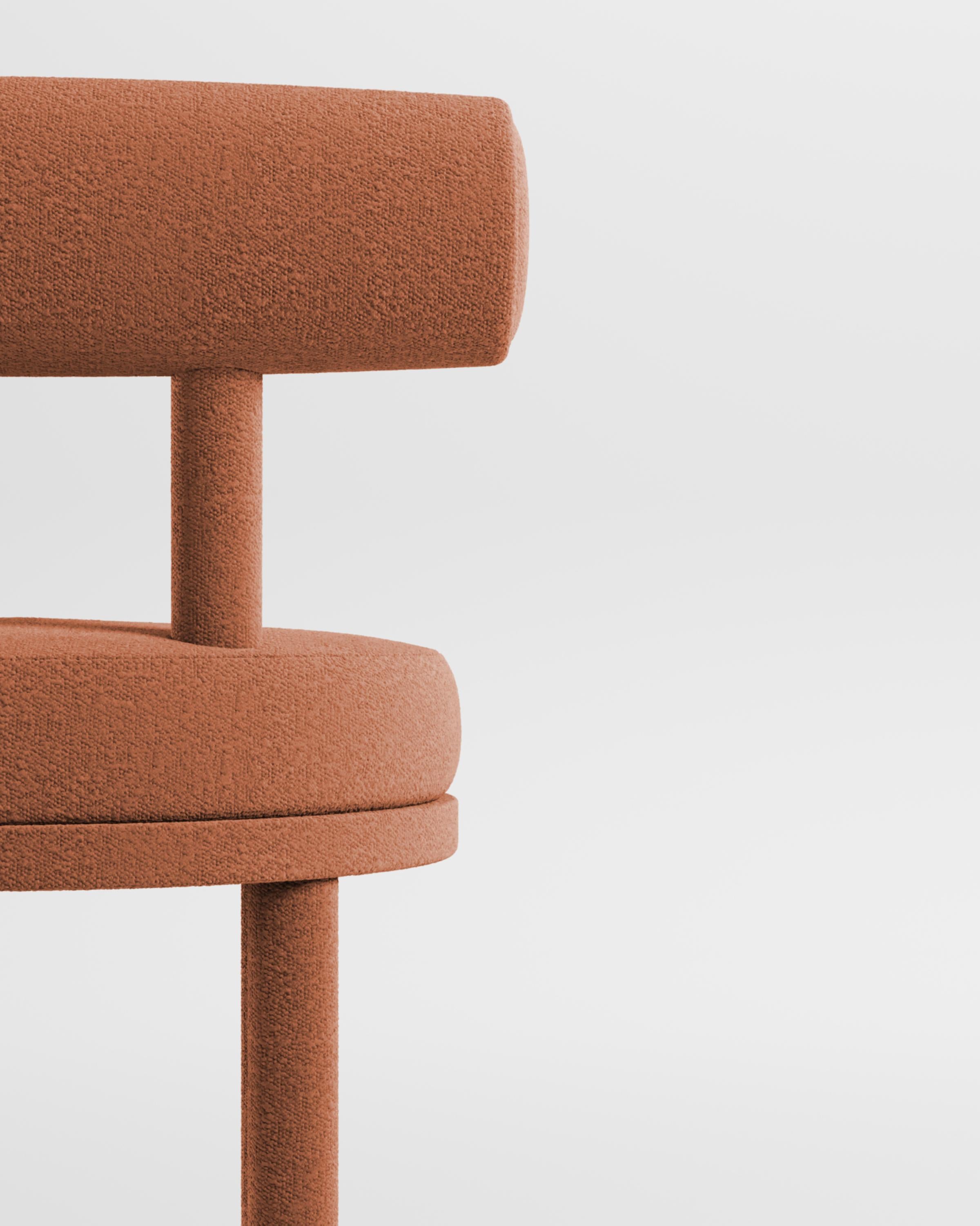 Portuguese Collector Modern Moca Chair in Bouclé Burnt Orange by Studio Rig For Sale