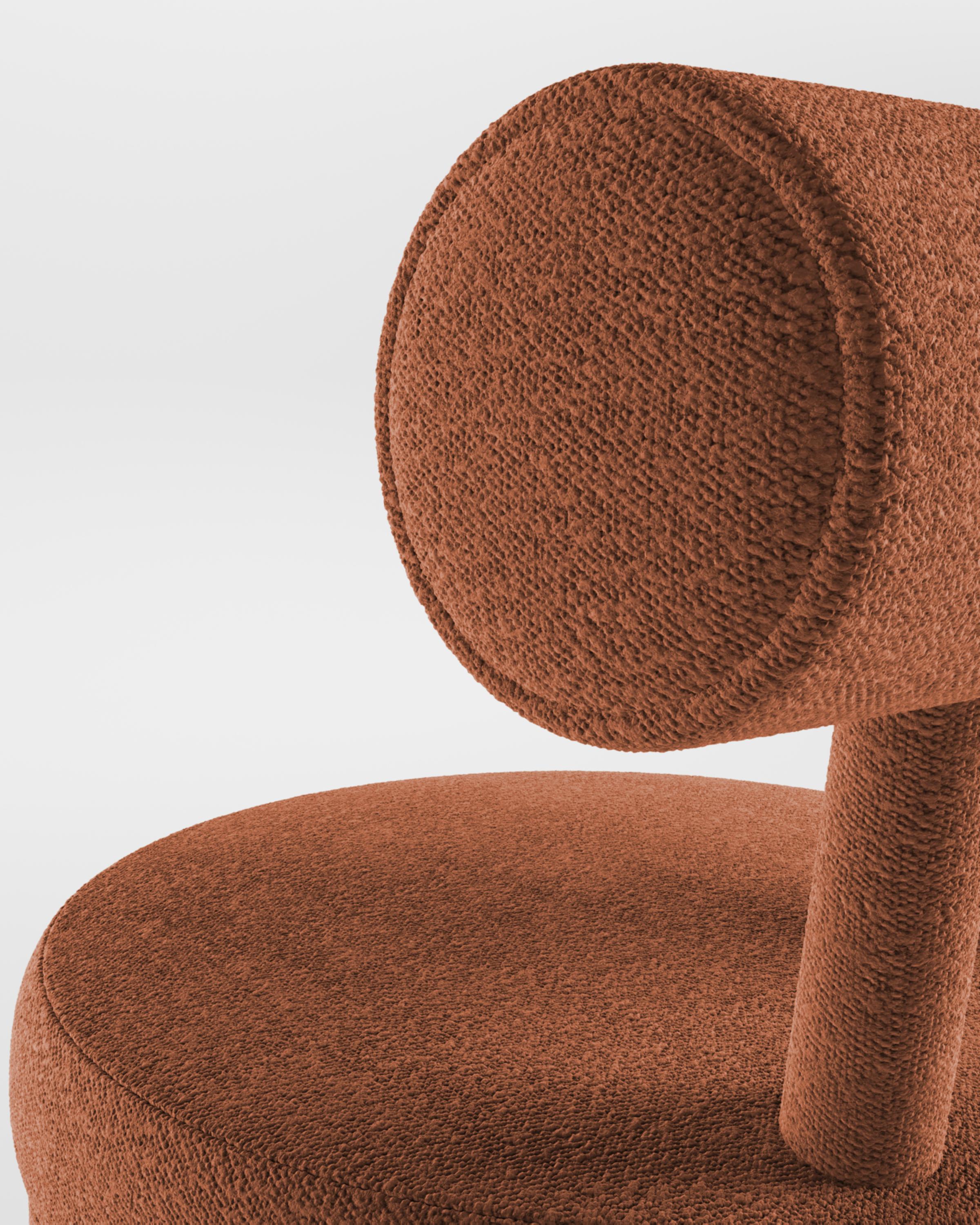 Collector Modern Moca Chair in Bouclé Burnt Orange by Studio Rig In New Condition For Sale In Castelo da Maia, PT