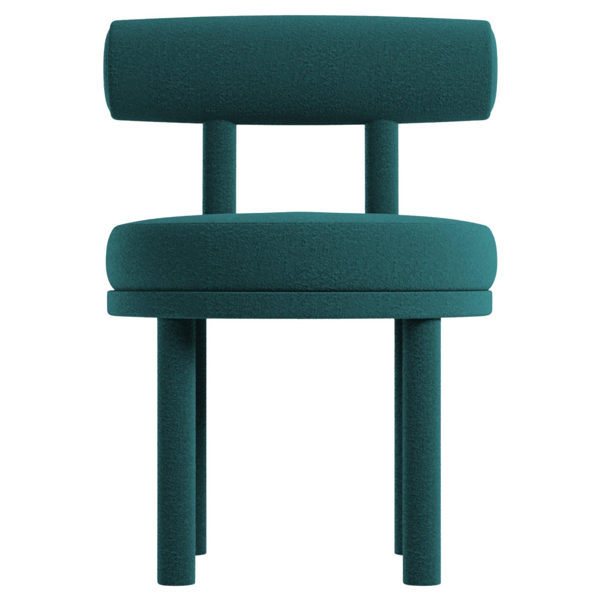 Moderner Moca-Stuhl für Sammler in Boucle-Oceanblau von Studio Rig im Angebot
