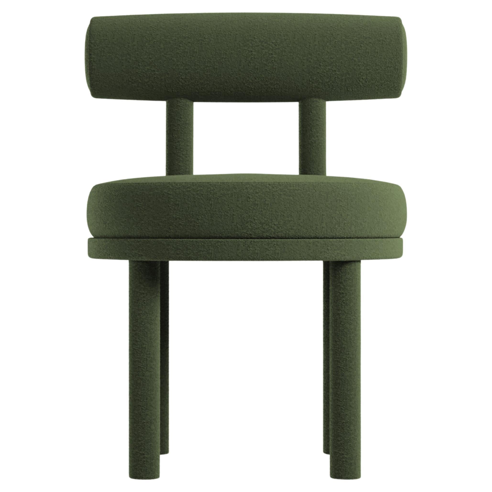 Collector Modern Moca Chair in Bouclé Olive by Studio Rig For Sale
