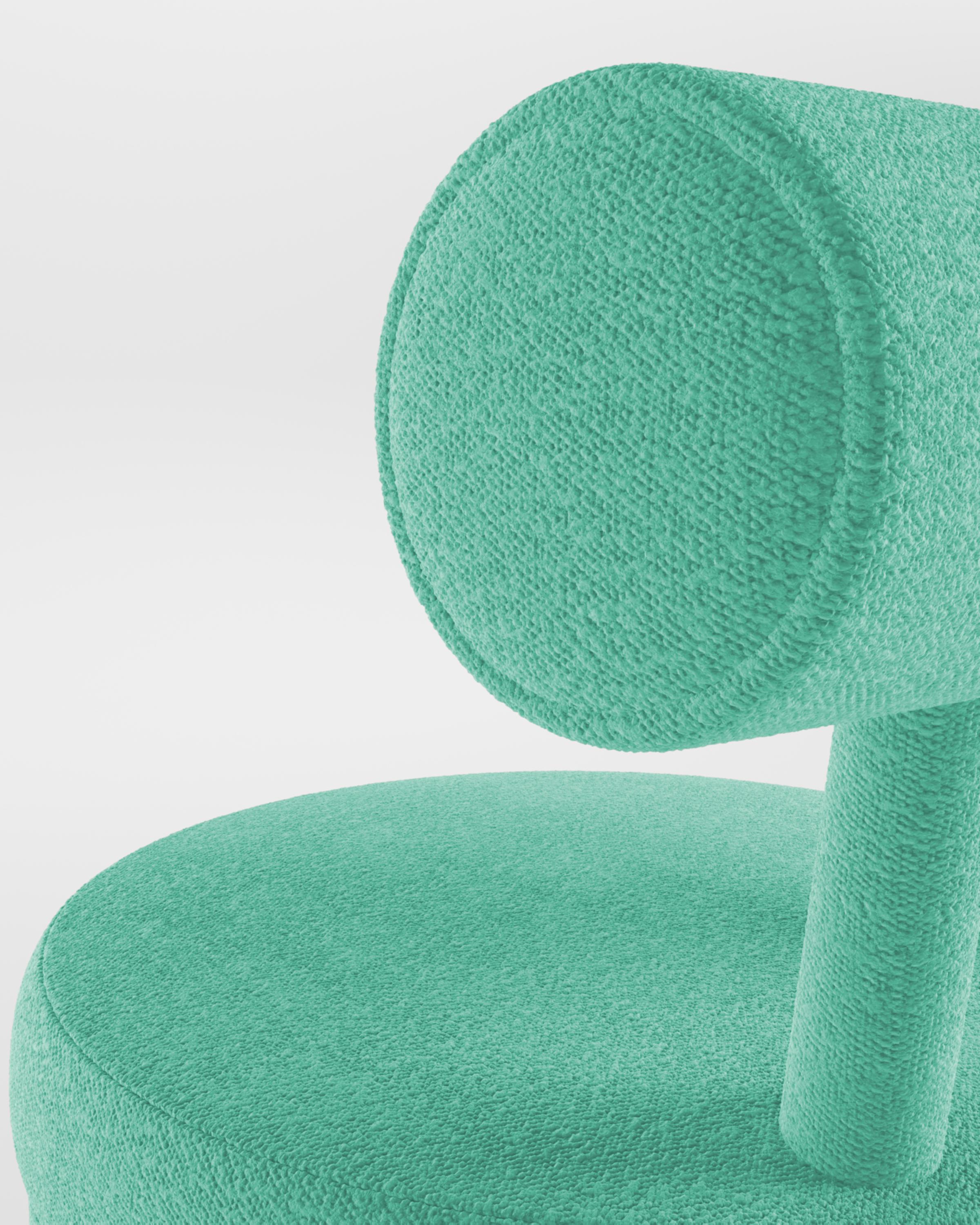 Collector Modern Moca Chair in Bouclé Teal by Studio Rig In New Condition For Sale In Castelo da Maia, PT
