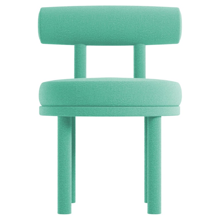 Collector Modern Moca Chair in Boucle Ocean Blue by Studio Rig For Sale at  1stDibs