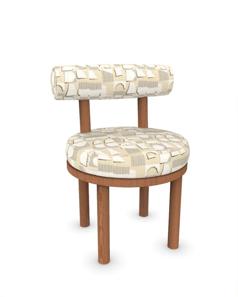 Moderner Moca-Sessel, gepolstert mit Hymne Beige-Casamance-Stoff und geräucherter Eiche von Studio Rig

ABMESSUNGEN:
B 51 cm  20