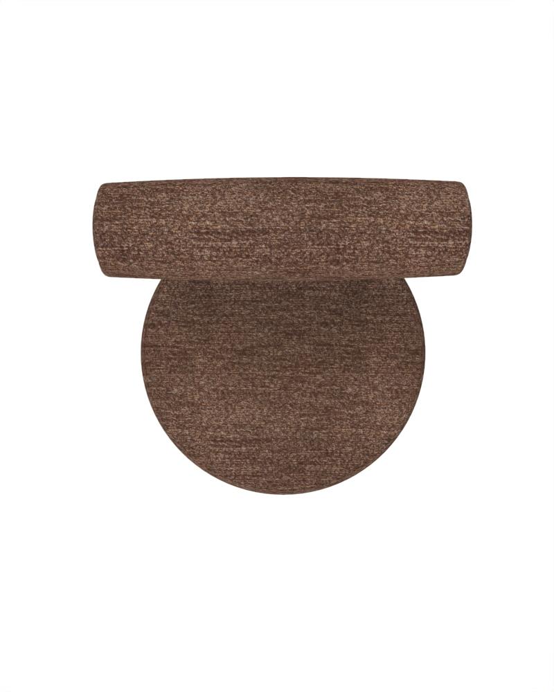Contemporary Collector Modern Moca Chair Upholstered in Brown Fabric and Oak by Studio Rig For Sale