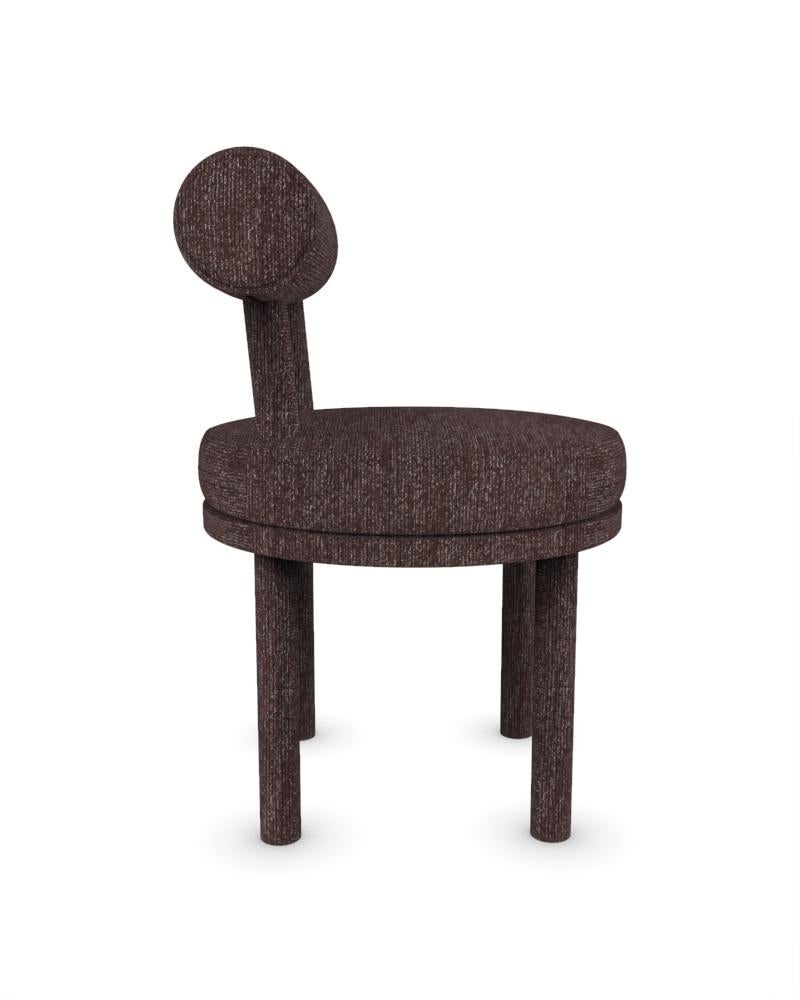 Portuguese Collector Modern Moca Chair Upholstered in Dark Brown Fabric by Studio Rig  For Sale