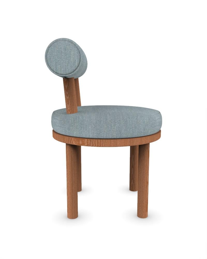 Portuguese Collector Modern Moca Chair Upholstered in Light Seafoam Fabric by Studio Rig  For Sale