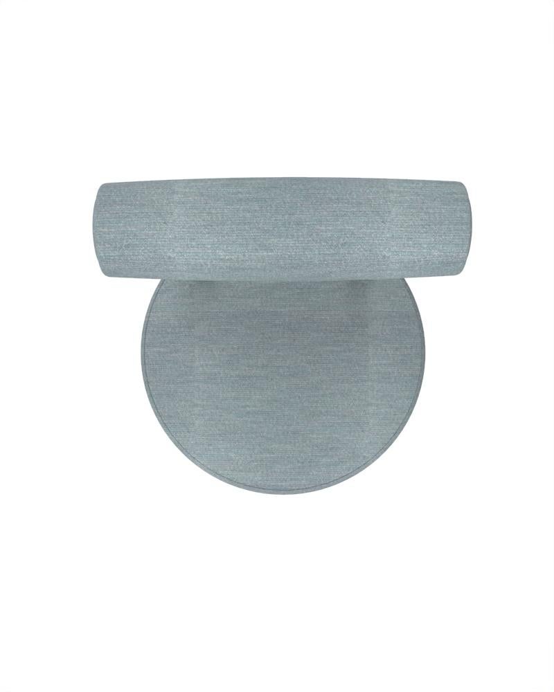 Contemporary Collector Modern Moca Chair Upholstered in Light Seafoam Fabric by Studio Rig For Sale