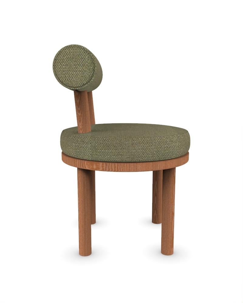 Portuguese Collector Modern Moca Chair Upholstered in Safire 05 Fabric by Studio Rig  For Sale