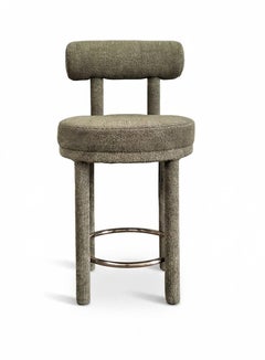 Collector Modern Moca Counter Completamente rivestito in bo grigio chiaro di Studio A Rig