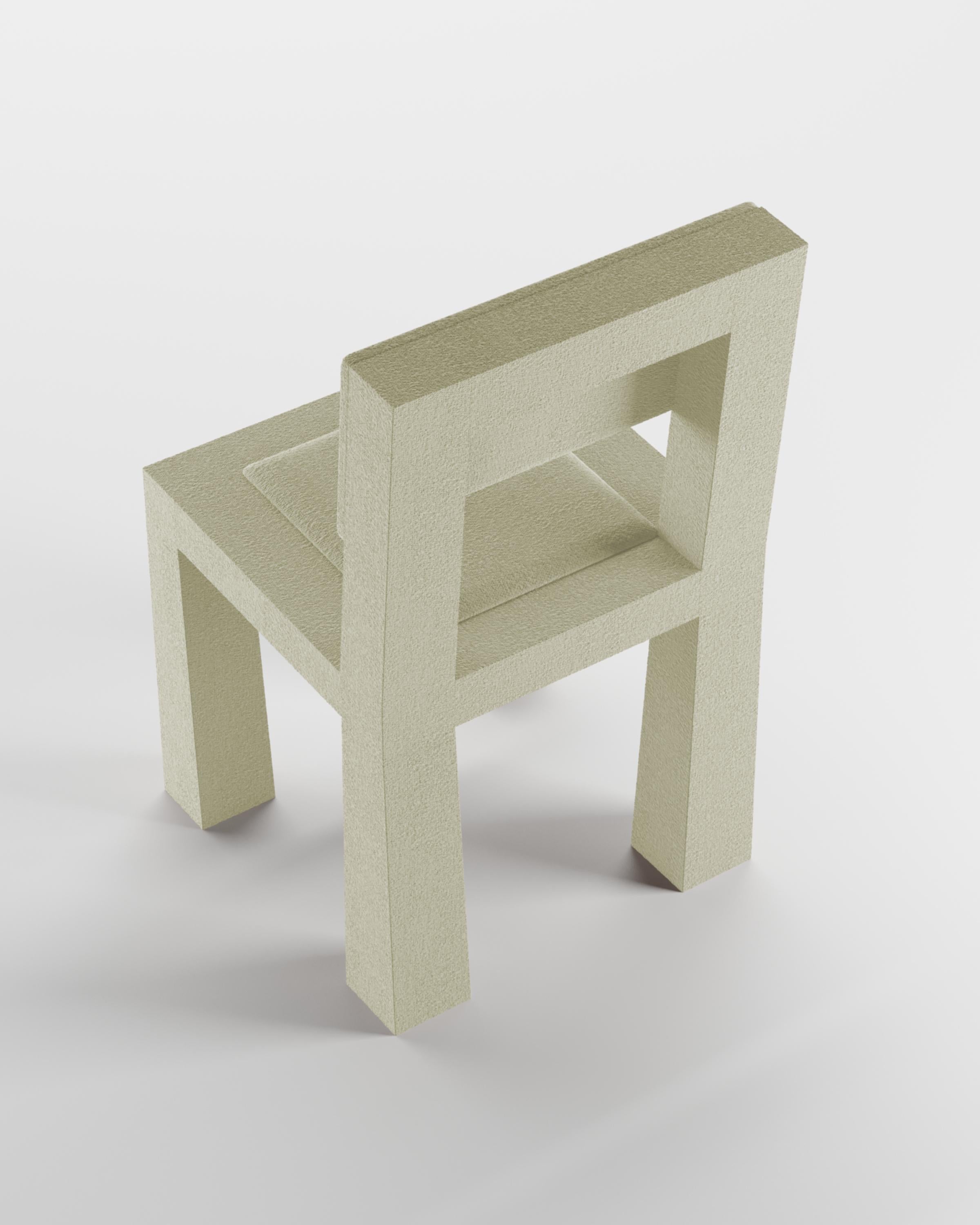XXI secolo e contemporaneo Sedia Collector Modern Raw in Boucle Beige di Blanco Void in vendita