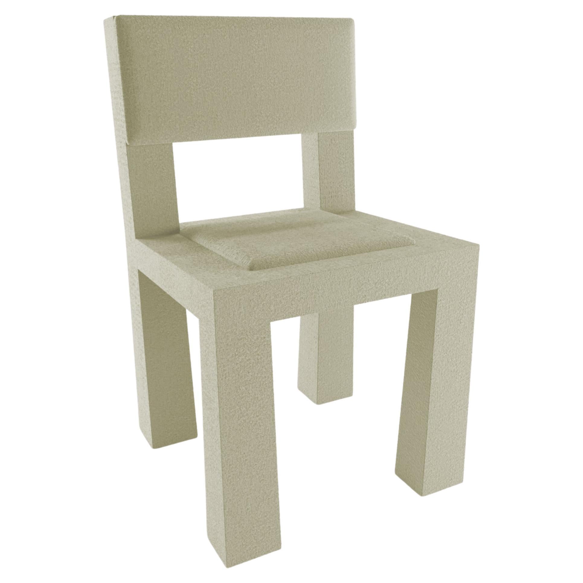 Collector Modern Raw Chair in Boucle Beige by Blanco Void For Sale