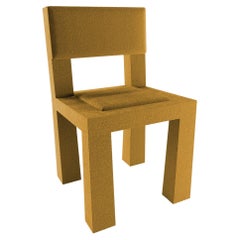 Collector Modern Raw Chair in Boucle Mustard by Blanco Void