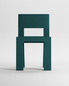 Collector Modern Raw Chair in Boucle Ocean Blue by Blanco Void