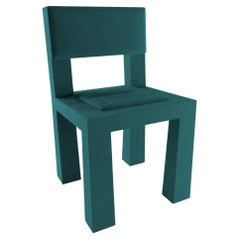 Collector Modern Raw Chair in Boucle Ocean Blue by Blanco Void