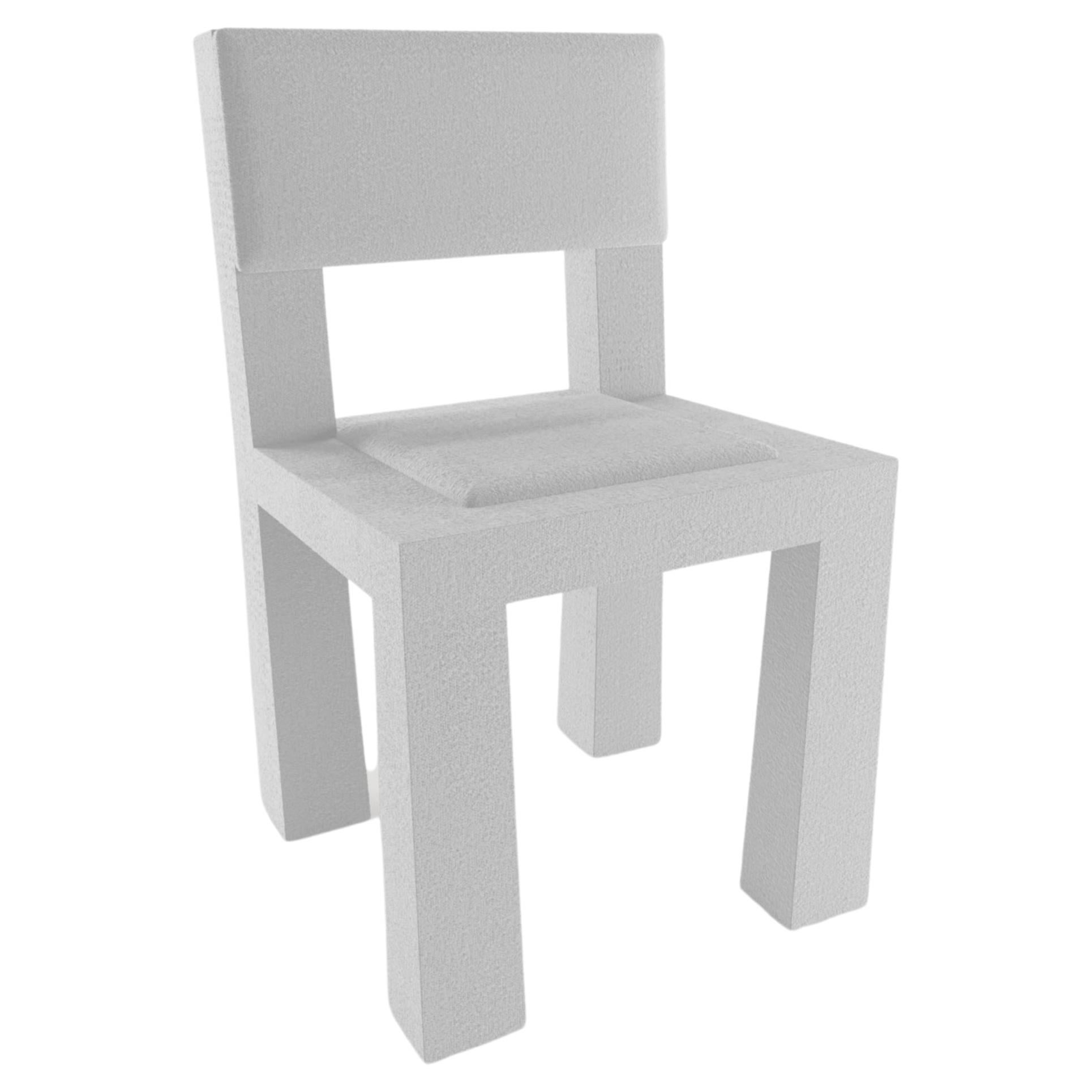 Collector Modern Raw Chair in Boucle White by Blanco Void For Sale