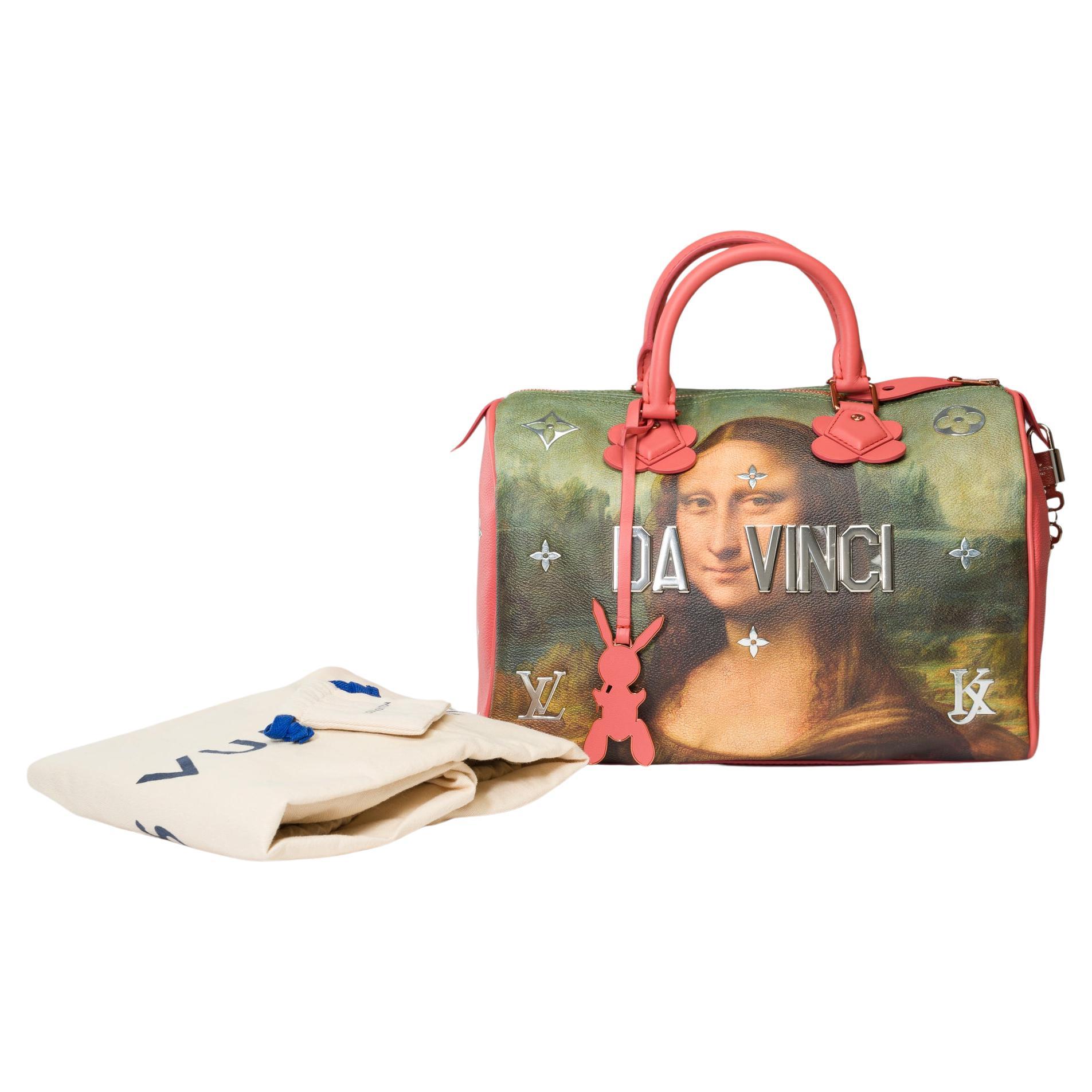 Collector "Mona Lisa Da Vinci" by Jeff Koons Limited Edition Speedy 30 handbag  For Sale