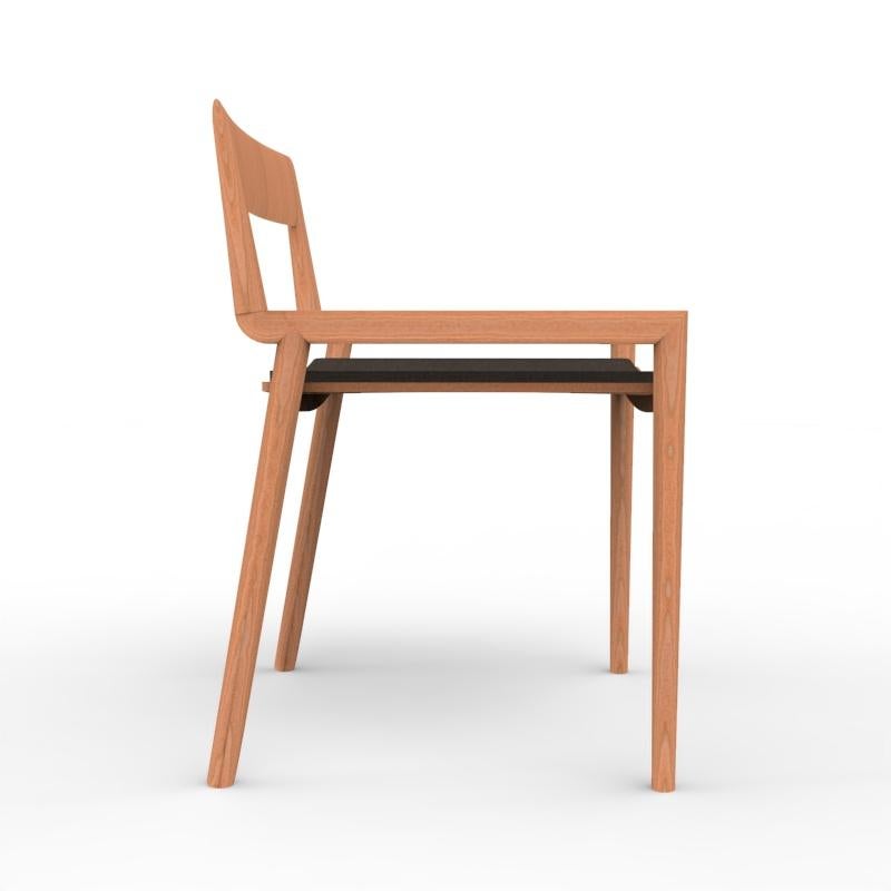Portuguese Collector Nihon Dining Chair in Black Fabric and Smoked Oak by Francesco Zonca For Sale