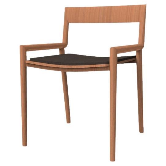 Collector Nihon Dining Chair in Black Fabric and Smoked Oak by Francesco Zonca For Sale