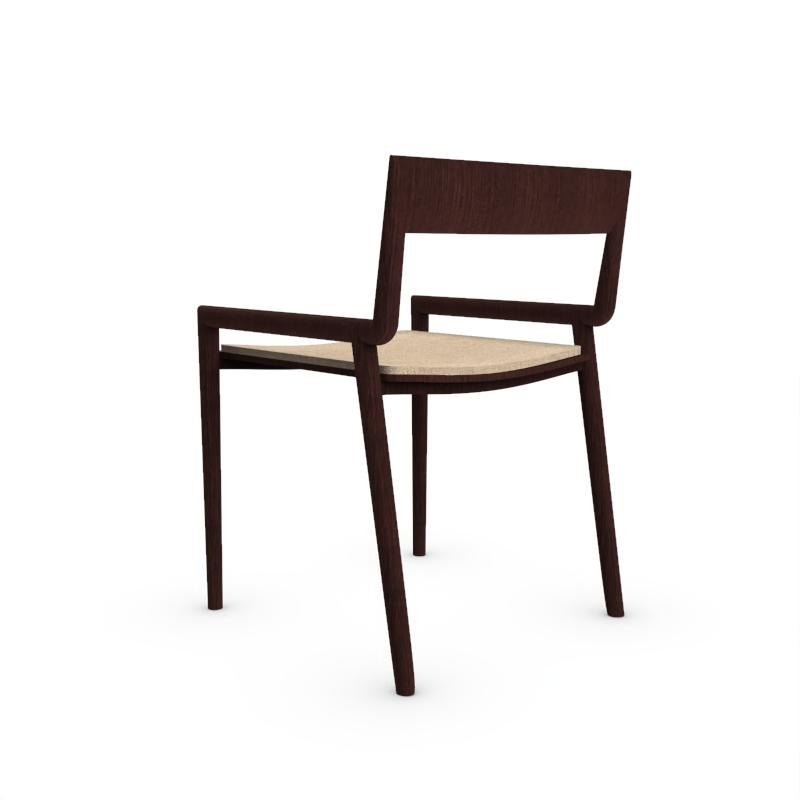 Collector Nihon Dining Chair in Famiglia 07 Dark Oak by Francesco Zonca Studio In New Condition For Sale In Castelo da Maia, PT