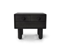Collector Nook Bed Side Table in Black Wood