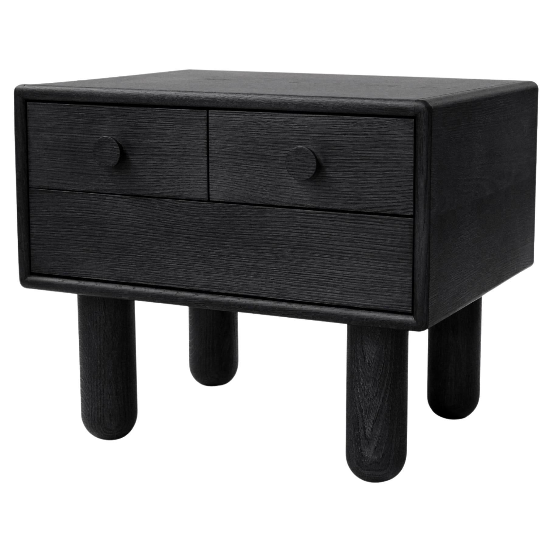 Collector Nook Bed Side Table in Black Wood