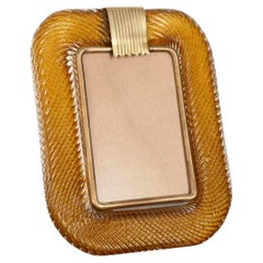 Original-Bilderrahmen aus Murano-Bernsteinglas für Sammler, hergestellt in Italien