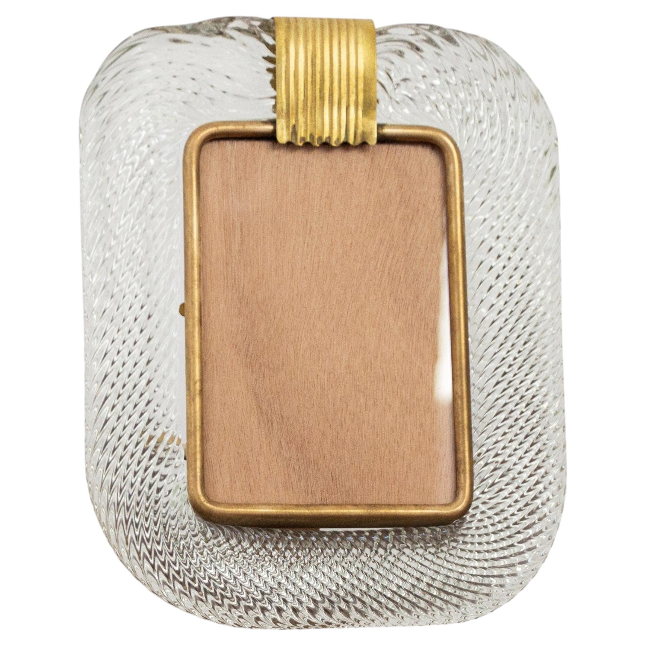 Collector Original Murano Clear glass picture frame, Made in Italy For Sale