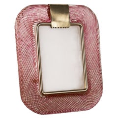 Collector Original Murano Mauve glass picture frame, Made in Italy
