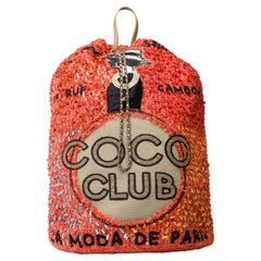 Collector "Paris Cuba" Chanel Backpack in orange Tweed with sequins, RHW