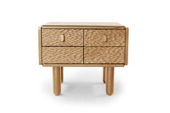 Collector Pillar Bed Side Table in Oak