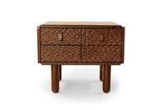 Collector Pillar Bed Side Table in Walnut