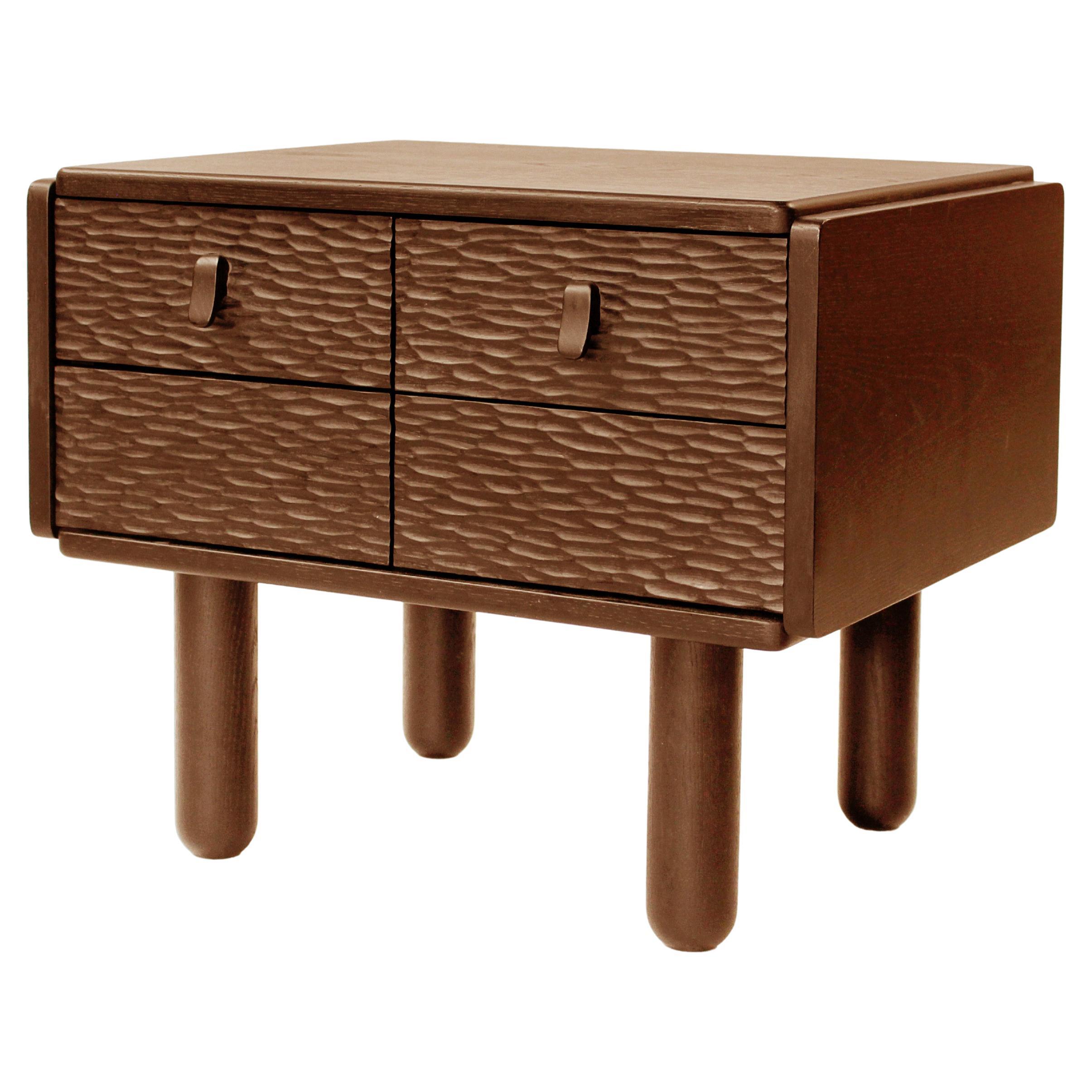 Collector Pillar Bed Side Table in Walnut