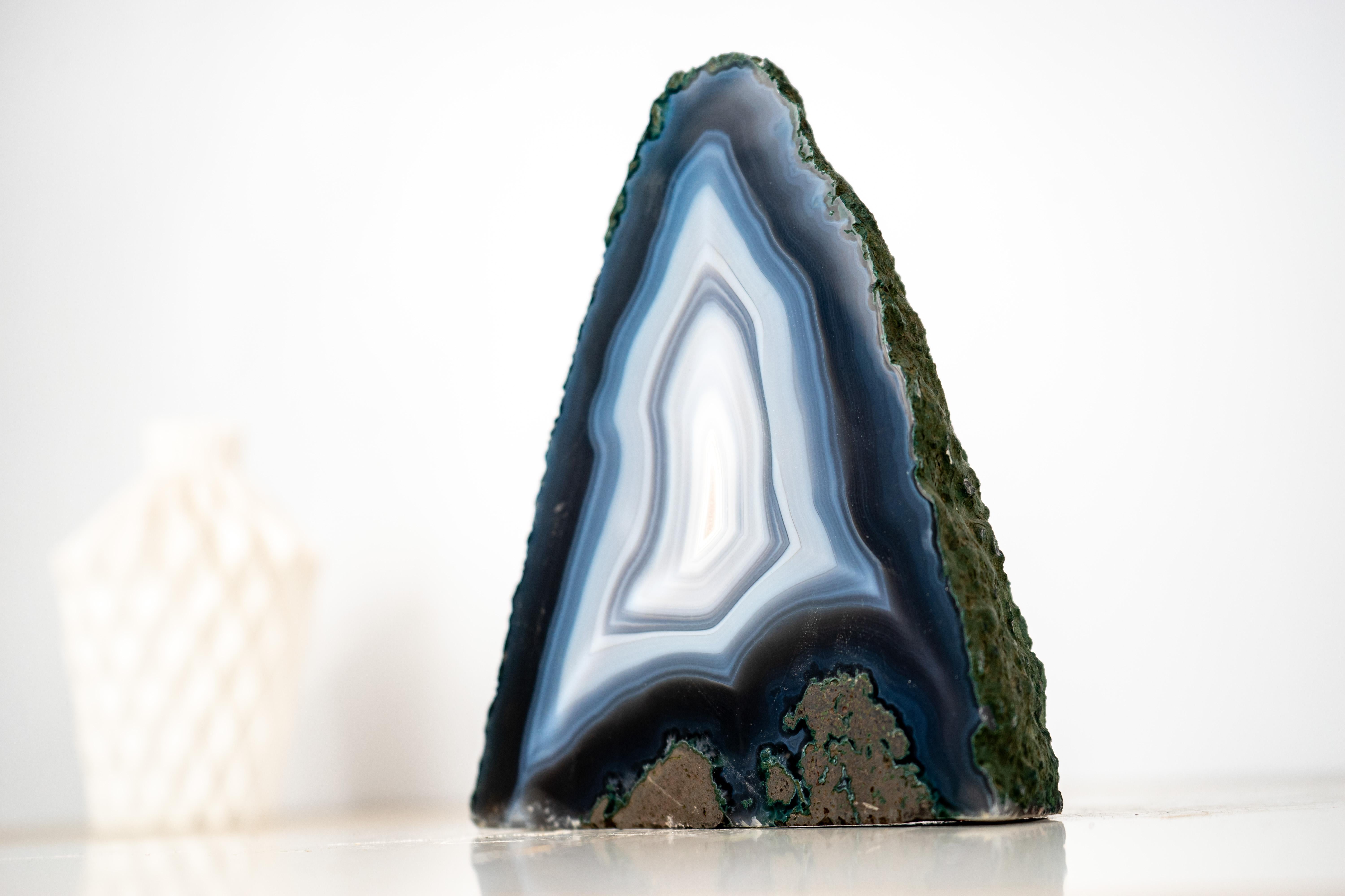 Collector-Quality Blue & White Lace Agate Geode For Sale 5