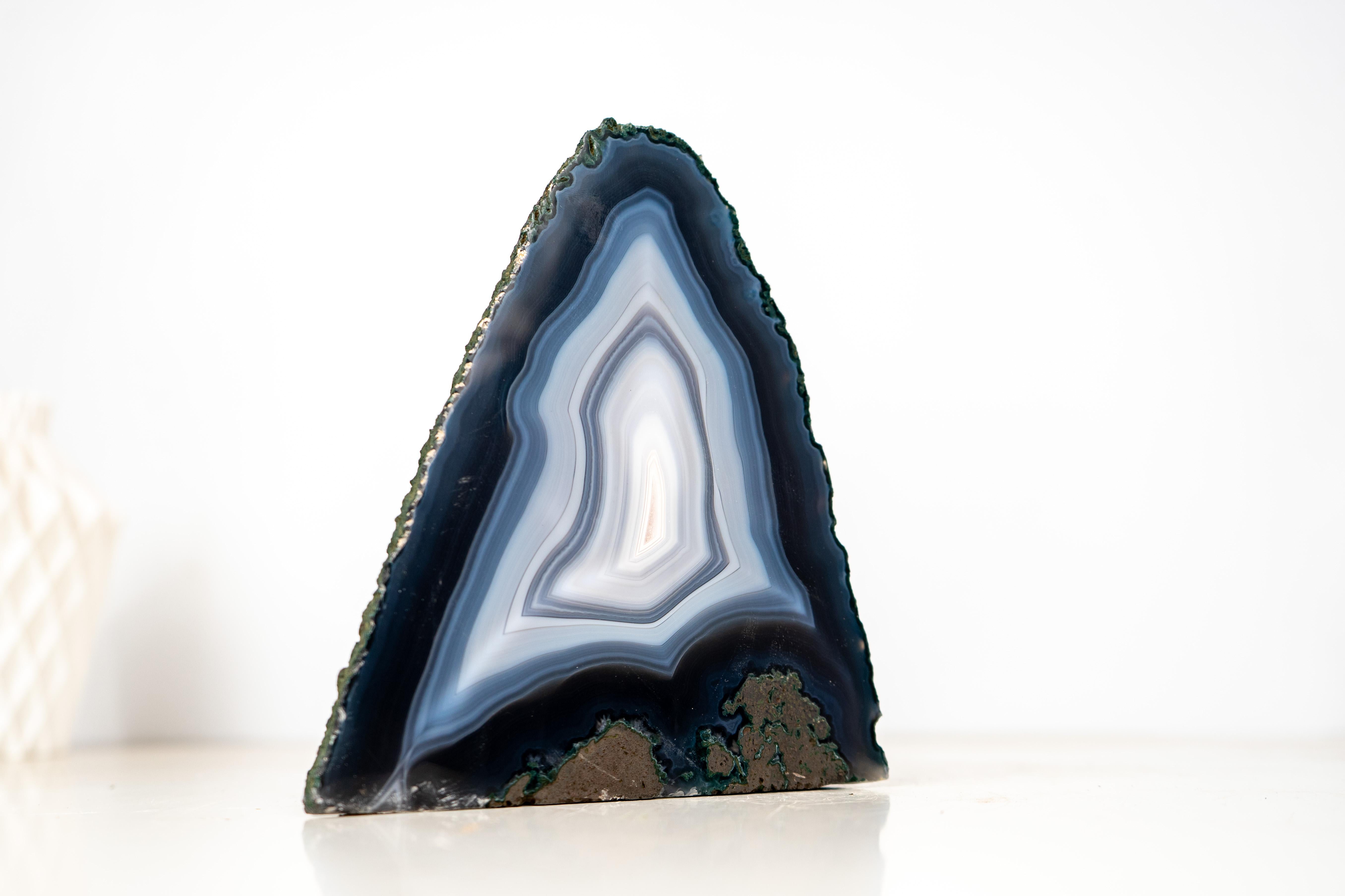 Brazilian Collector-Quality Blue & White Lace Agate Geode For Sale