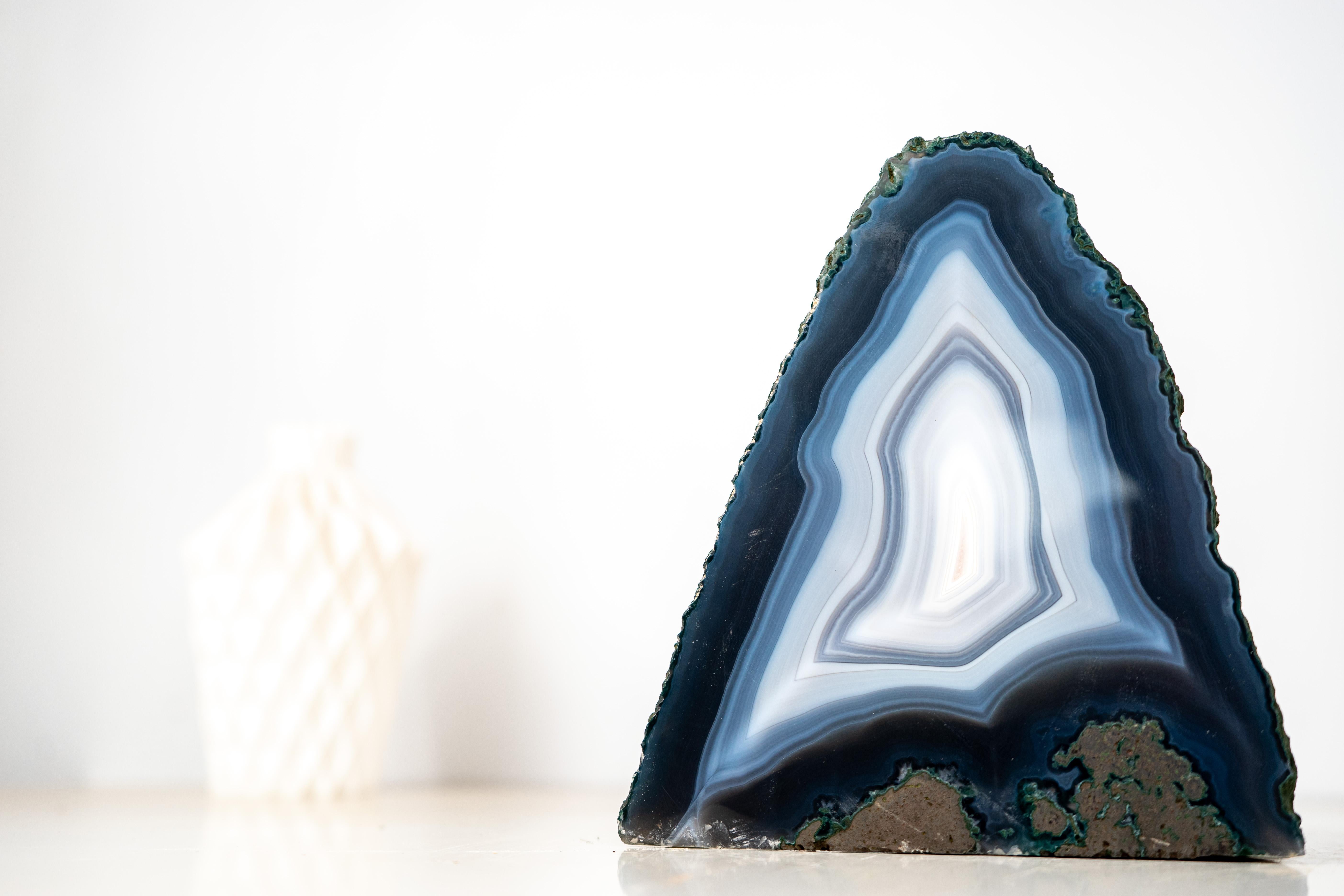 Collector-Quality Blue & White Lace Agate Geode For Sale 2
