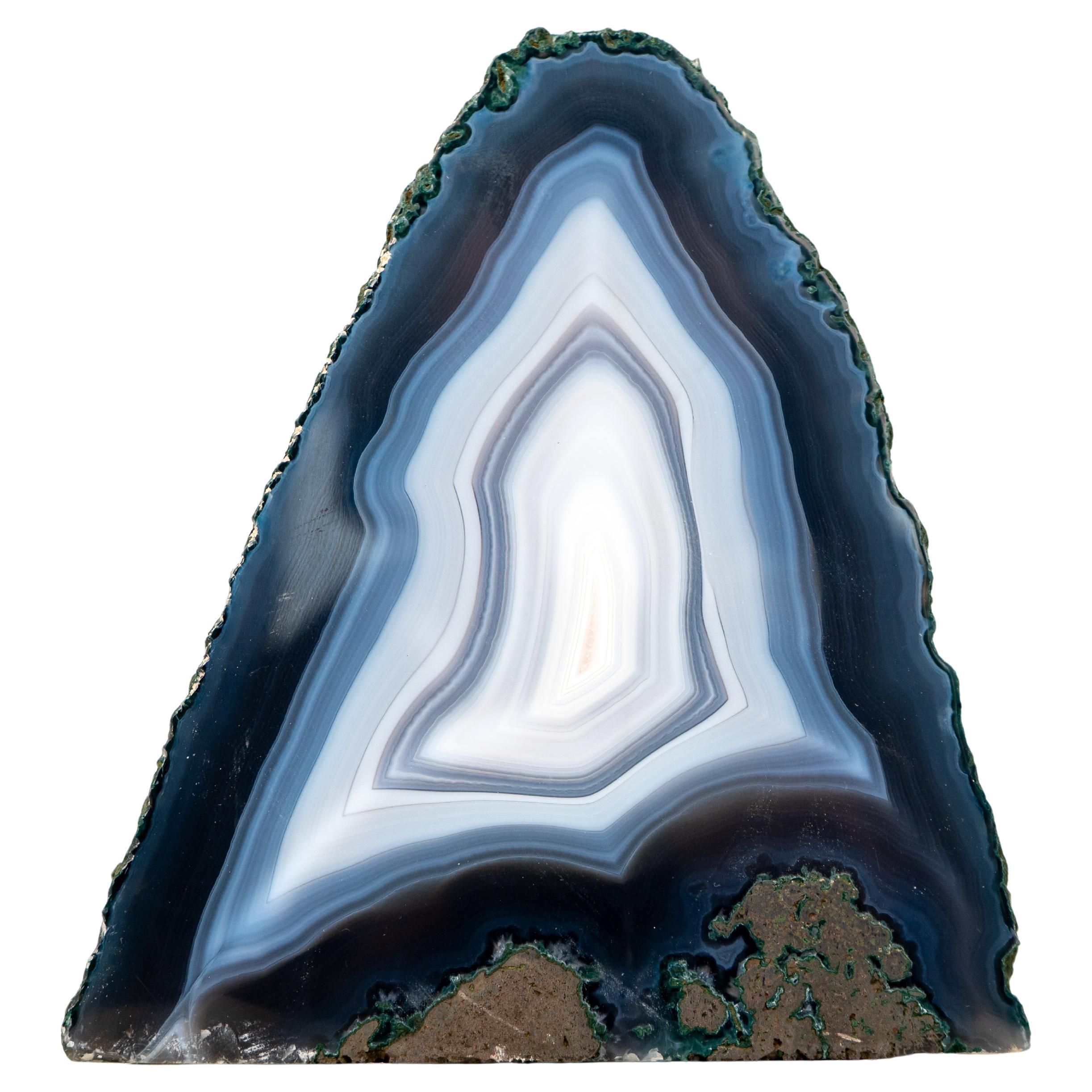 Collector-Quality Blue & White Lace Agate Geode