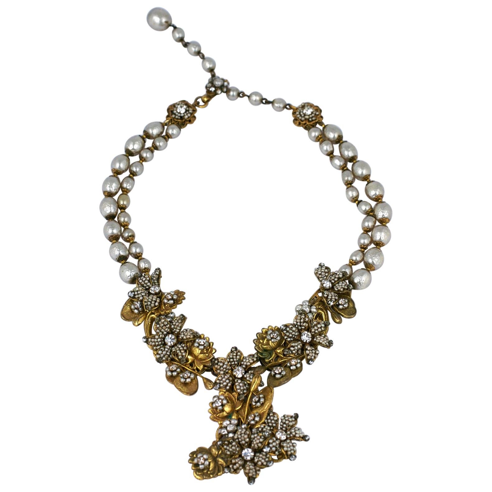 Collector Quality Micro Pearl Miriam Haskell Necklace
