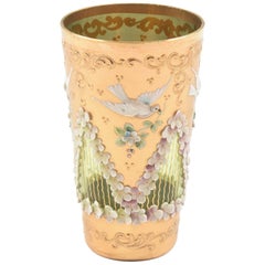 Collector Quality Moser High Enamel Tea or Juice Glass, Antique, circa 1880